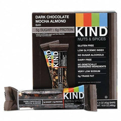 KIND - Snacks, Cookies, Candy & Gum Breakroom Accessory Type: Granola Bars Breakroom Accessory Description: Nuts and Spices Bar, Dark Chocolate Mocha Almond, 1.4 oz Bar, 12/Box - All Tool & Supply