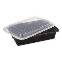 Pactiv - VERSAtainers, Black/Clear, 38 oz, 6w x 8 1/2d x 2h, 150/Carton - All Tool & Supply