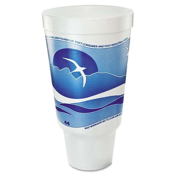 DART - Horizon Flush Fill Foam Cup, Hot/Cold, 44 oz, Ocean Blue/White, 15/Bag - All Tool & Supply