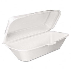 DART - Foam Hoagie Container with Removable Lid, 9-4/5 x 5-3/10 x 3-3/10, White, 125/Bag - All Tool & Supply