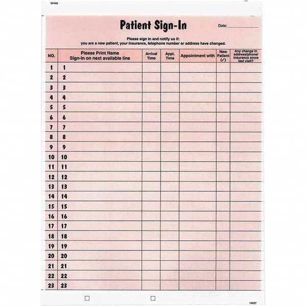 Tabbies - Note Pads, Writing Pads & Notebooks Writing Pads & Notebook Type: Sign-In Label Form Size: 8-1/2 x 11-5/8 - All Tool & Supply