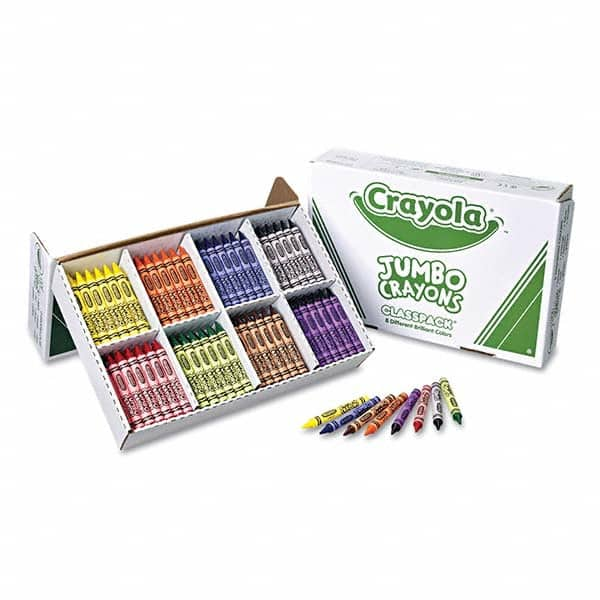 Crayola - Markers & Paintsticks Type: All Purpose Wax Crayon Color: Black; Blue; Brown; Green; Orange; Red; Violet; Yellow - All Tool & Supply