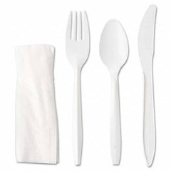 GEN - Wrapped Cutlery Kit, Fork/Knife/Spoon/Napkin, White, 250/Carton - All Tool & Supply