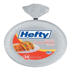 Hefty - Soak Proof Tableware, Foam Plates, 10-1/4" Diam, White, 28/Pack - All Tool & Supply