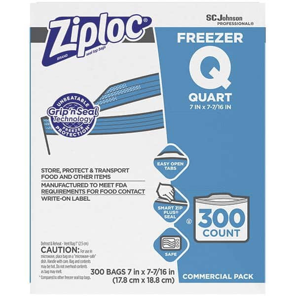 Ziploc - Reclosable Food & Sandwich Bags Volume Capacity: 1 Qt. Width (Inch): 7 - All Tool & Supply