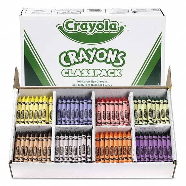 Crayola - Markers & Paintsticks Type: All Purpose Wax Crayon Color: Black; Blue; Brown; Green; Orange; Red; Violet; Yellow - All Tool & Supply