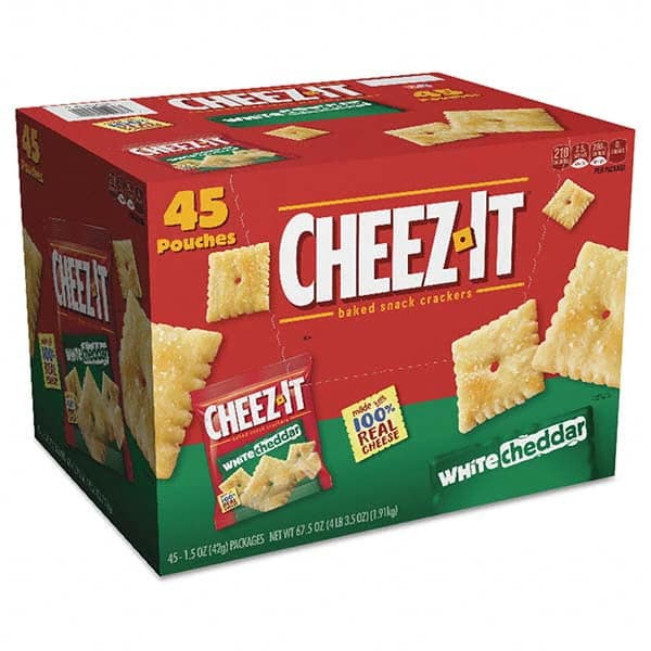 Sunshine - Snacks, Cookies, Candy & Gum Breakroom Accessory Type: Crackers Breakroom Accessory Description: Cheez-it Crackers, 1.5 oz Bag, White Cheddar, 45/Carton - All Tool & Supply