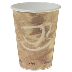 DART - Mistique Polycoated Hot Paper Cup, 12 oz, Printed, Brown, 50/Bag - All Tool & Supply