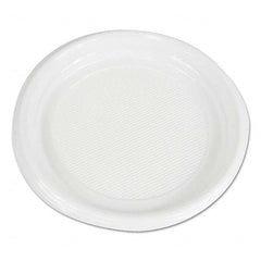 Boardwalk - Hi-Impact Plastic Dinnerware, Plate, 9" Diam, White, 500/Carton - All Tool & Supply