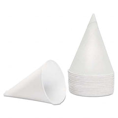 Konie - Rolled Rim, Poly Bagged Paper Cone Cups, 4.5 oz, White, 5000/Carton - All Tool & Supply