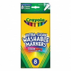 Crayola - Markers & Paintsticks Type: Washable Marker Color: Black; Blue; Brown; Green; Orange; Red; Violet; Yellow - All Tool & Supply