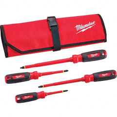 Milwaukee Tool - Screwdriver Sets Screwdriver Types Included: Insulated Slotted; Phillips Number of Pieces: 4 - All Tool & Supply