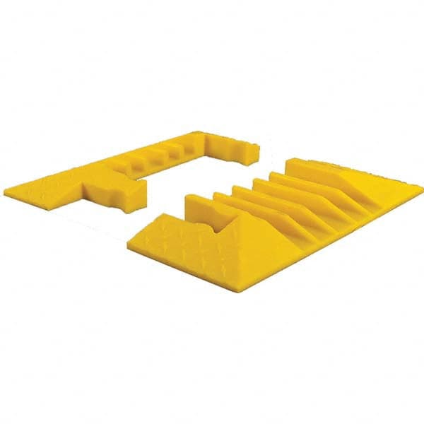 Checkers - 1 2-Piece 5 8' OAL 1-1/4 Max Cable Diam Yellow On Floor Cable Cover - All Tool & Supply