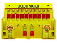 Padllock Wall Station - 15-1/2 x 22 x 1-3/4''-With (10) 1106 Aluminum Padlocks - All Tool & Supply