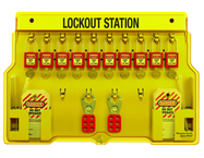 Padllock Wall Station - 22 x 22 x 1-3/4''-With (20) Xenoy Padlocks - All Tool & Supply