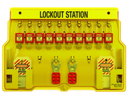 Padllock Wall Station - 15-1/2 x 22 x 1-3/4''-With (10) Xenoy Padlocks - All Tool & Supply