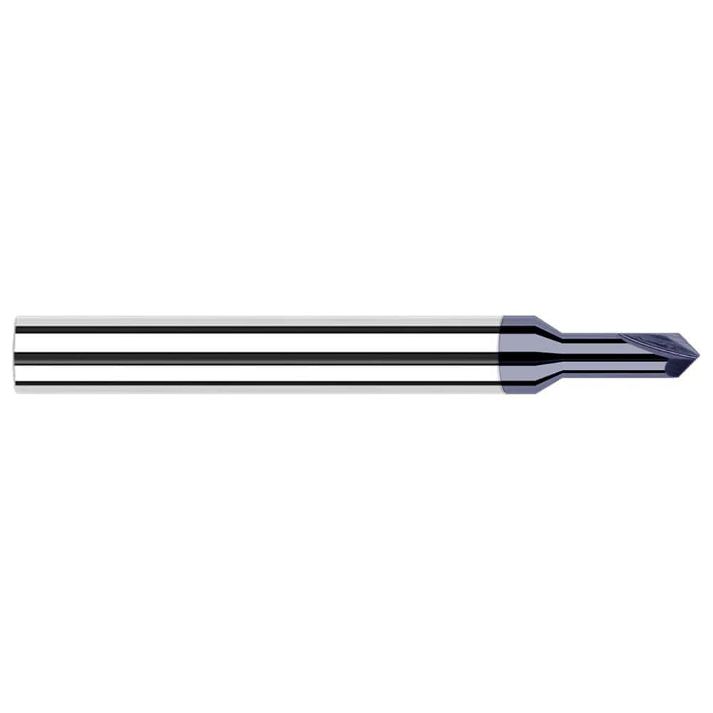 Harvey Tool - 1/32" Diam 90°/90° 2-Flute Single End Solid Carbide Chamfer Mill - Exact Industrial Supply