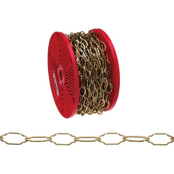 Weldless Chain; Load Capacity (Lb. - 3 Decimals): 20; Type: Decorative Chain; Trade Size: #31; Chain Diameter (Decimal Inch): 0.0870; Inside Length: 0.95 mm; 0.95 in; Finish/Coating: Brass; Inside Length (Decimal Inch): 0.95 mm; 0.95 in; Load Capacity (Lb