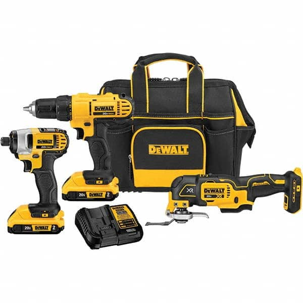 DeWALT - Cordless Tool Combination Kits Voltage: 20 Tools: 1/2" Drill/Driver; 1/4" Impact Driver; Oscillating Multi-Tool - All Tool & Supply