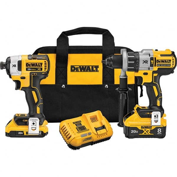 DeWALT - Cordless Tool Combination Kits Voltage: 20 Tools: 1/2" Brushless Hammer Drill/Driver; 1/4" Impact Driver - All Tool & Supply