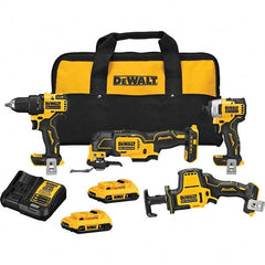 DeWALT - Cordless Tool Combination Kits Voltage: 20 Tools: 1/2" Drill/Driver; 1/4" Impact Driver; Reciprocating Saw; Oscillating Multi-Tool - All Tool & Supply