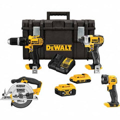 DeWALT - Cordless Tool Combination Kits Voltage: 20 Tools: Hammer Drill; 1/4" Impact Driver; 6-1/2" Circular Saw; Work Light - All Tool & Supply