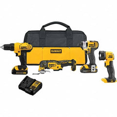 DeWALT - Cordless Tool Combination Kits Voltage: 20 Tools: 1/2" Drill/Driver; 1/4" Impact Driver; Work Light; Oscillating Multi-Tool - All Tool & Supply