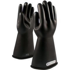 ‎150-1-14/12 - Novax - Natural Rubber Insulating Glove - Class 1 - 14″ - Black - Straight Cuff - Exact Industrial Supply