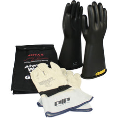 ‎150-SK-2/8-KIT - Novax Insulating Glove Kit - Class 2 - 14″ - Black - Straight Cuff - Exact Industrial Supply