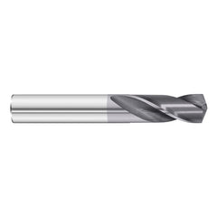 #44 Dia. × 0.086″ Shank × 1/2″ Flute Length × 2″ OAL, 5xD, 135°, TiAlN, 2xD Flute, External Coolant, Round Solid Carbide Drill