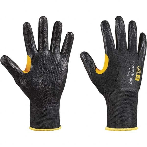 Honeywell - Size M (8), ANSI Cut Lvl A2, Puncture Lvl 1, Abrasion Lvl 6, Nitrile Coated Cut Resistant Gloves - All Tool & Supply