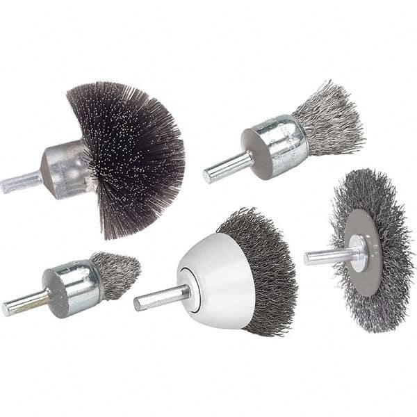 WALTER Surface Technologies - 2" OD, 1/4" Arbor Hole, Knotted Stainless Steel Wheel Brush - All Tool & Supply