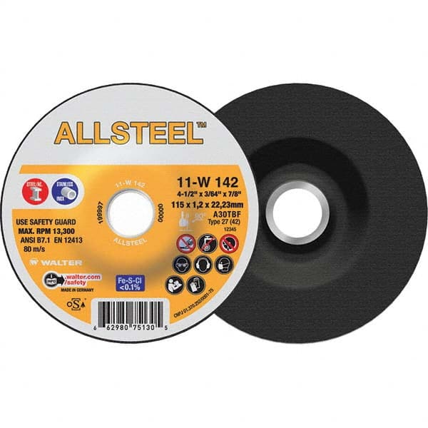 WALTER Surface Technologies - Cutoff Wheels Tool Compatibility: Angle Grinders Wheel Diameter (Inch): 5 - All Tool & Supply