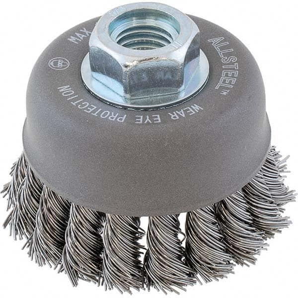 WALTER Surface Technologies - 3" Diam 5/8-11 Threaded Arbor Steel Fill Cup Brush - All Tool & Supply