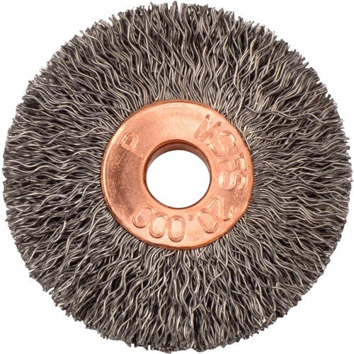 1-3/8″ Small Diameter Crimped Wire Wheel, .006″ Steel Fill, 1/4″ Arbor Hole - All Tool & Supply