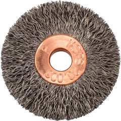 1-3/8″ Small Diameter Crimped Wire Wheel, .006″ Steel Fill, 1/4″ Arbor Hole - All Tool & Supply