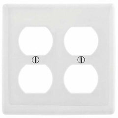 Bryant Electric - Wall Plates; Wall Plate Type: Outlet Wall Plates ; Color: White ; Wall Plate Configuration: Duplex Outlet ; Material: Thermoplastic ; Shape: Rectangle ; Wall Plate Size: Standard - Exact Industrial Supply