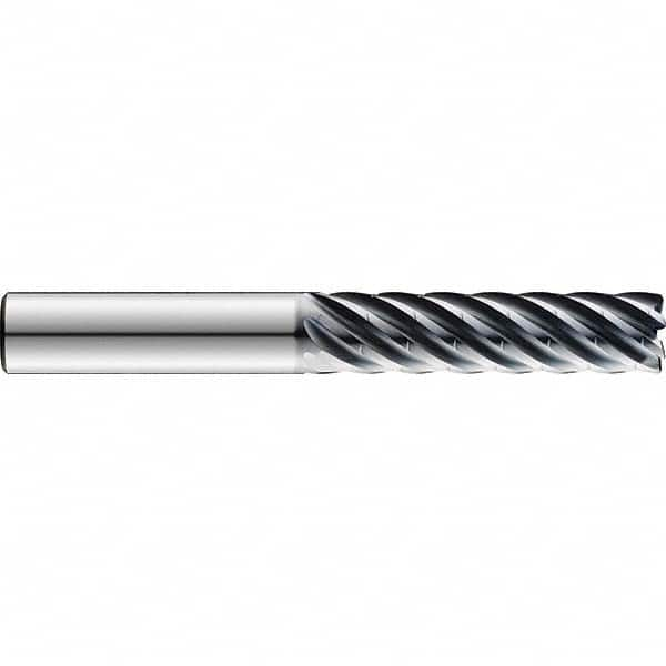 SGS - 6mm, 15mm LOC, 6mm Shank Diam, 63mm, 7 Flute Solid Carbide Square End Mill - All Tool & Supply