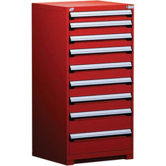 Rousseau Metal - 9 Drawer Flame Red Steel Modular Storage Cabinet - All Tool & Supply