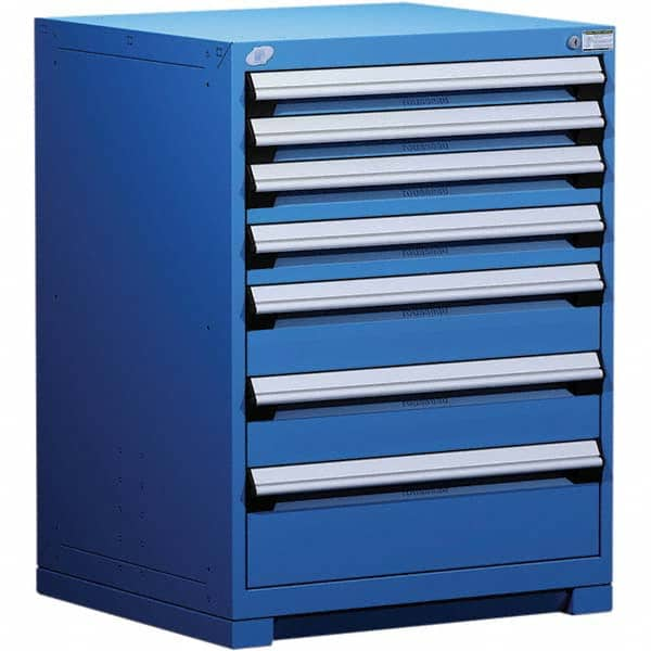 Rousseau Metal - 7 Drawer Avalanche Blue Steel Modular Storage Cabinet - All Tool & Supply