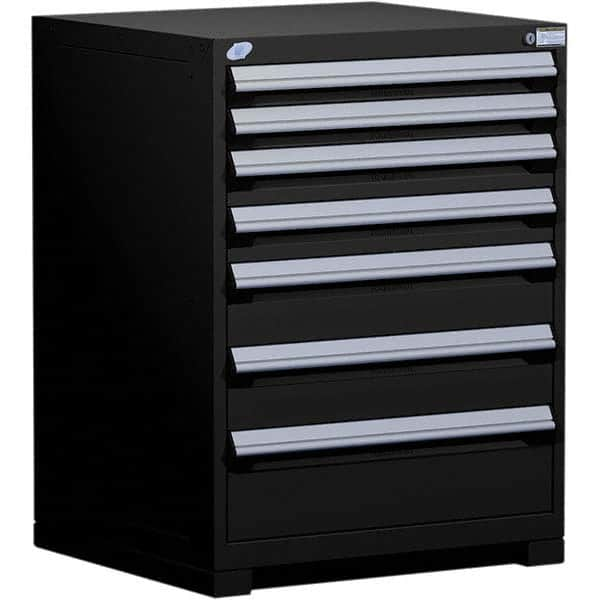 Rousseau Metal - 7 Drawer Black Steel Modular Storage Cabinet - All Tool & Supply