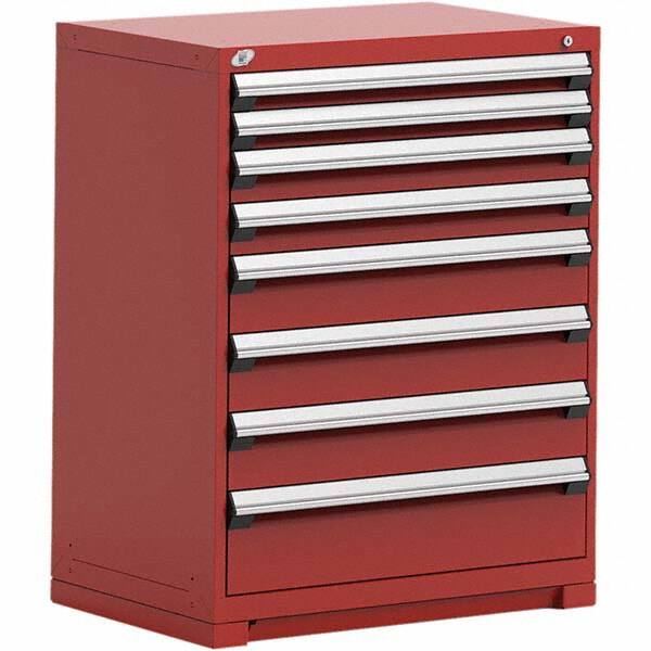 Rousseau Metal - 8 Drawer Flame Red Steel Modular Storage Cabinet - All Tool & Supply