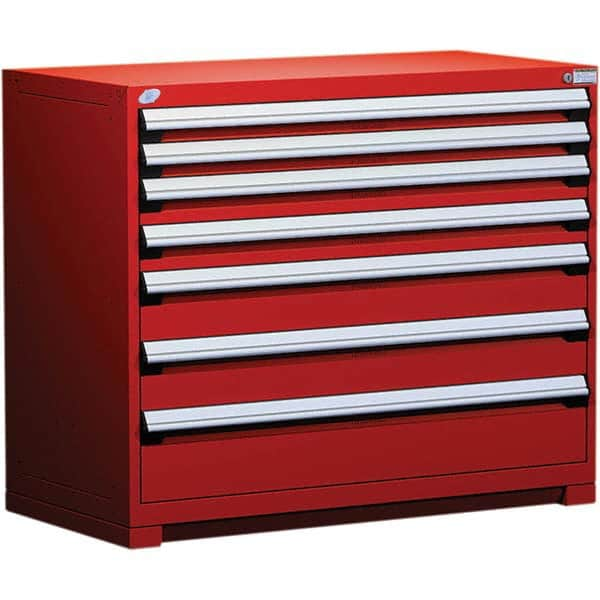 Rousseau Metal - 7 Drawer Flame Red Steel Modular Storage Cabinet - All Tool & Supply