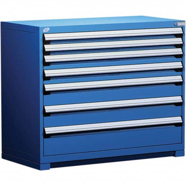 Rousseau Metal - 7 Drawer Avalanche Blue Steel Modular Storage Cabinet - All Tool & Supply