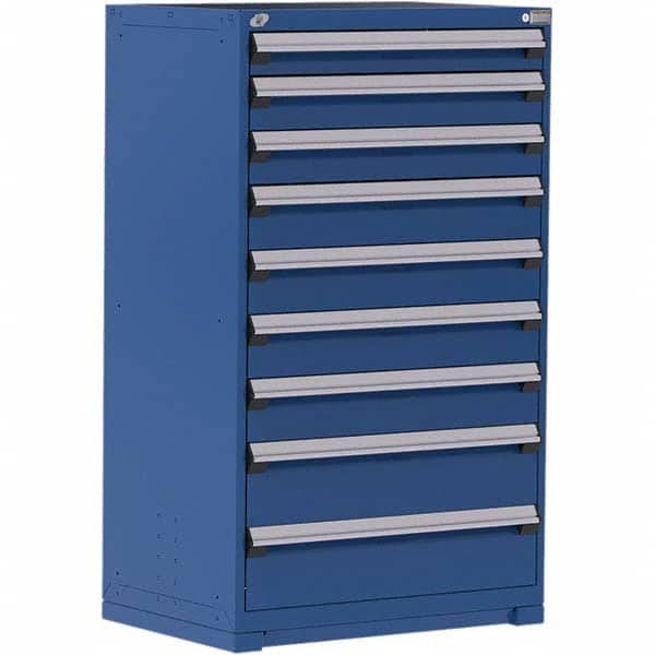 Rousseau Metal - 9 Drawer Avalanche Blue Steel Modular Storage Cabinet - All Tool & Supply