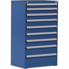 Rousseau Metal - 9 Drawer Avalanche Blue Steel Modular Storage Cabinet - All Tool & Supply