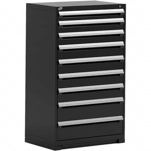 Rousseau Metal - 9 Drawer Black Steel Modular Storage Cabinet - All Tool & Supply