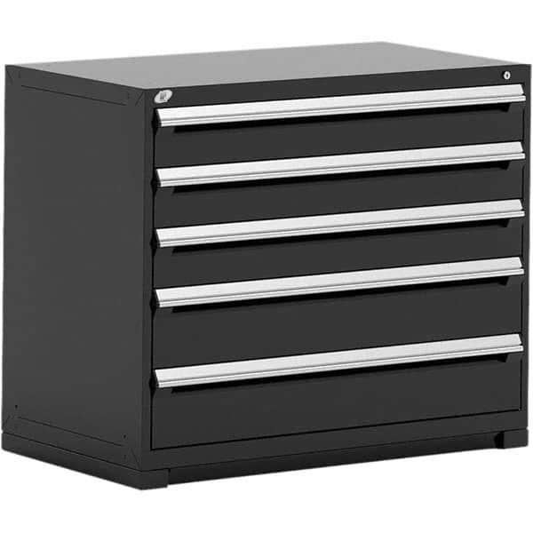 Rousseau Metal - 5 Drawer Black Steel Modular Storage Cabinet - All Tool & Supply