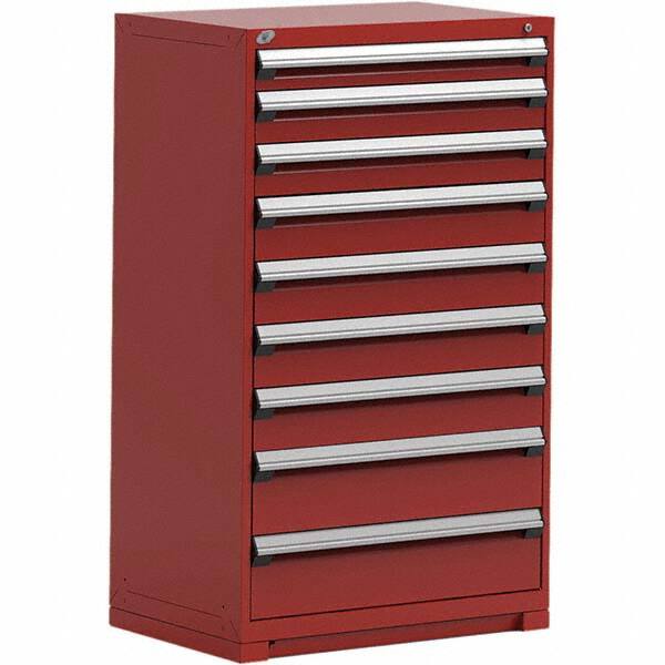 Rousseau Metal - 9 Drawer Flame Red Steel Modular Storage Cabinet - All Tool & Supply