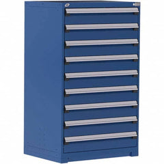 Rousseau Metal - 9 Drawer Avalanche Blue Steel Modular Storage Cabinet - All Tool & Supply